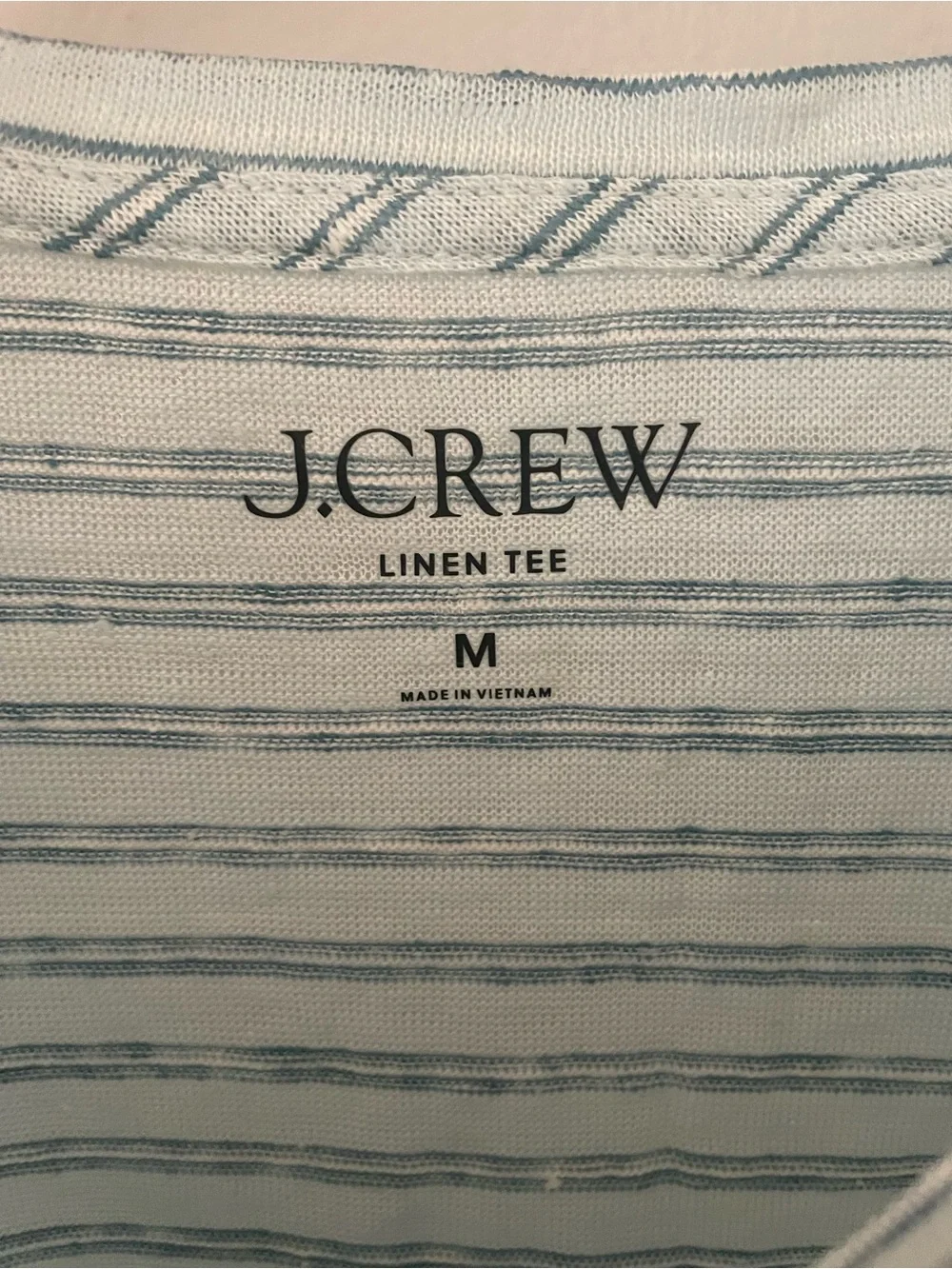 NWT J Crew Relaxed Linen T-shirt in stripe, size Medium